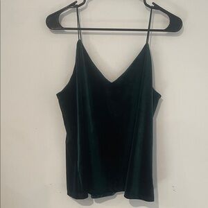 Elegant Green Velvet Cami Top NWT